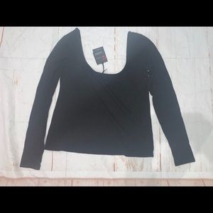 N:Philanthropy black Long Sleeve Scoop Neck Top